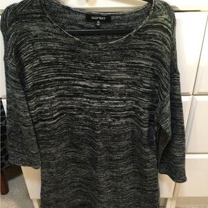 EllenTracy Tunic Sweater Black Knit Long Pullover Womens Sz X-Large